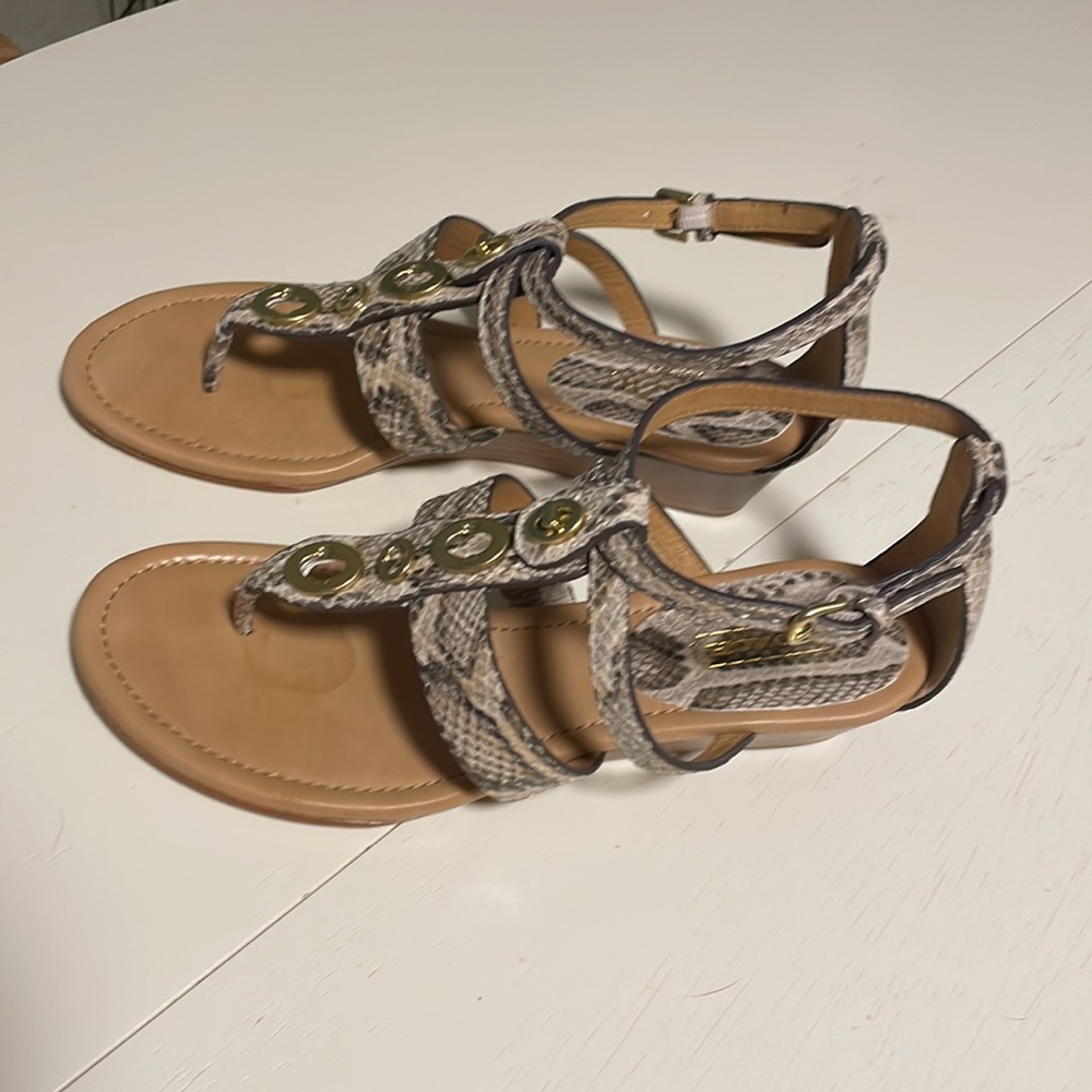 Coach Printed Python Vicky Sandals Size 7 Worn On… - image 2